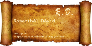 Rosenthál Dávid névjegykártya